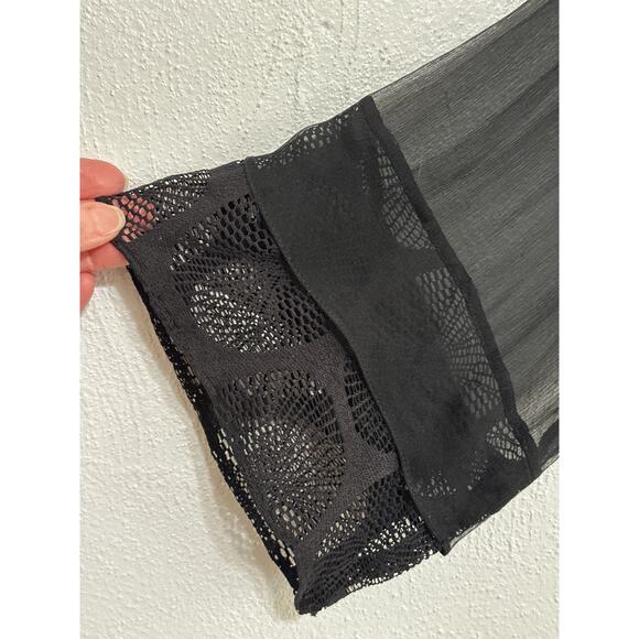 VTG STUNNING Chinyere Sheer Beaded Dress M Whimsigoth Dark Romantic Boho Hippie - Picture 13 of 16